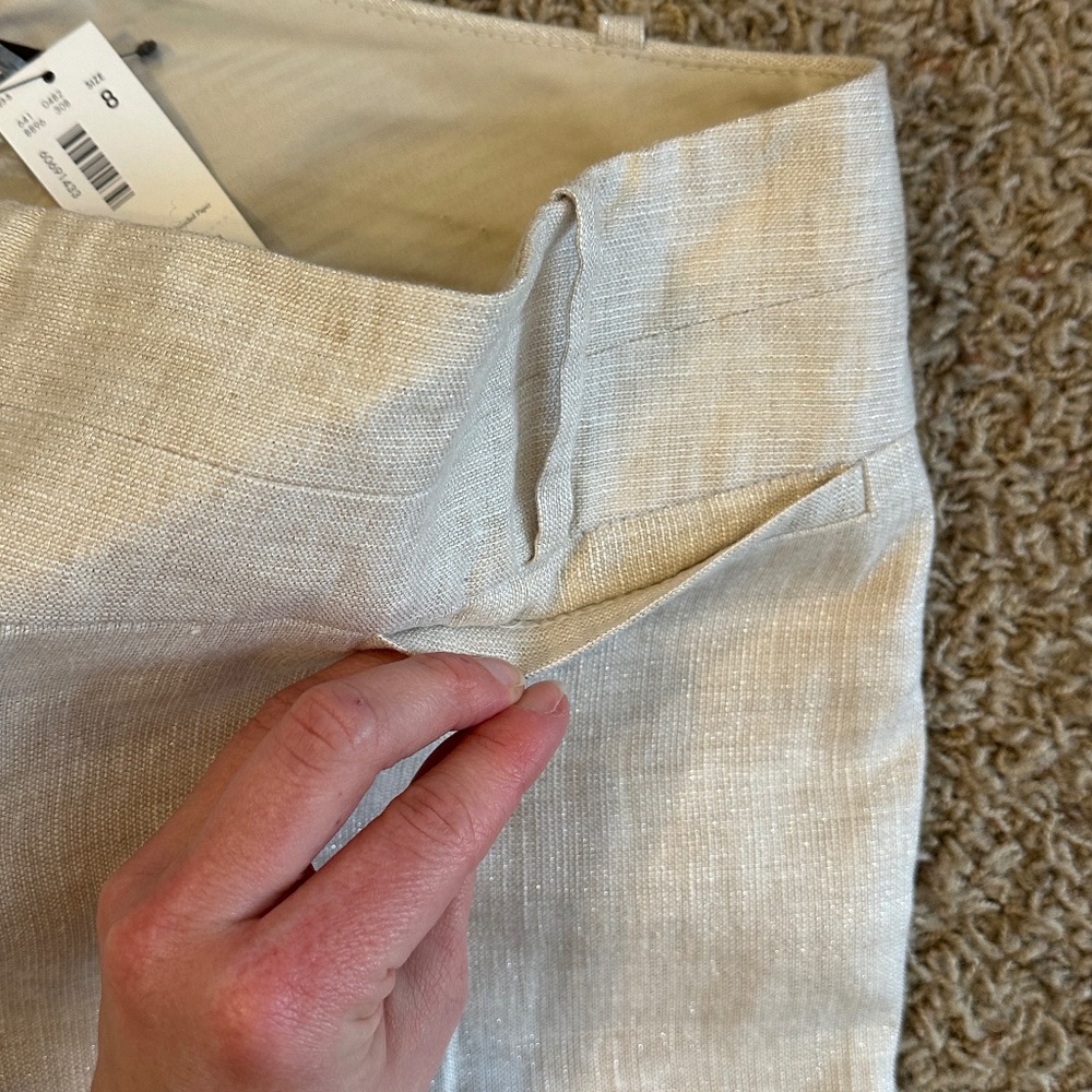 The Limited Cassidy Fit Beige Shimmer Pants - 8R Lined - Picture 11 of 16